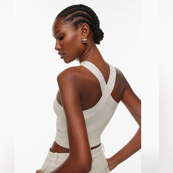 Aritzia Sculpt Knit Criss Cross Cropped Tank - Picture 3 of 5